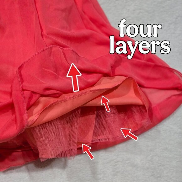 Trixxi ✦ Blush Chiffon Beaded Dress ✦ Cutout Back Tiered Layers Adjustable Strap - Picture 8 of 15